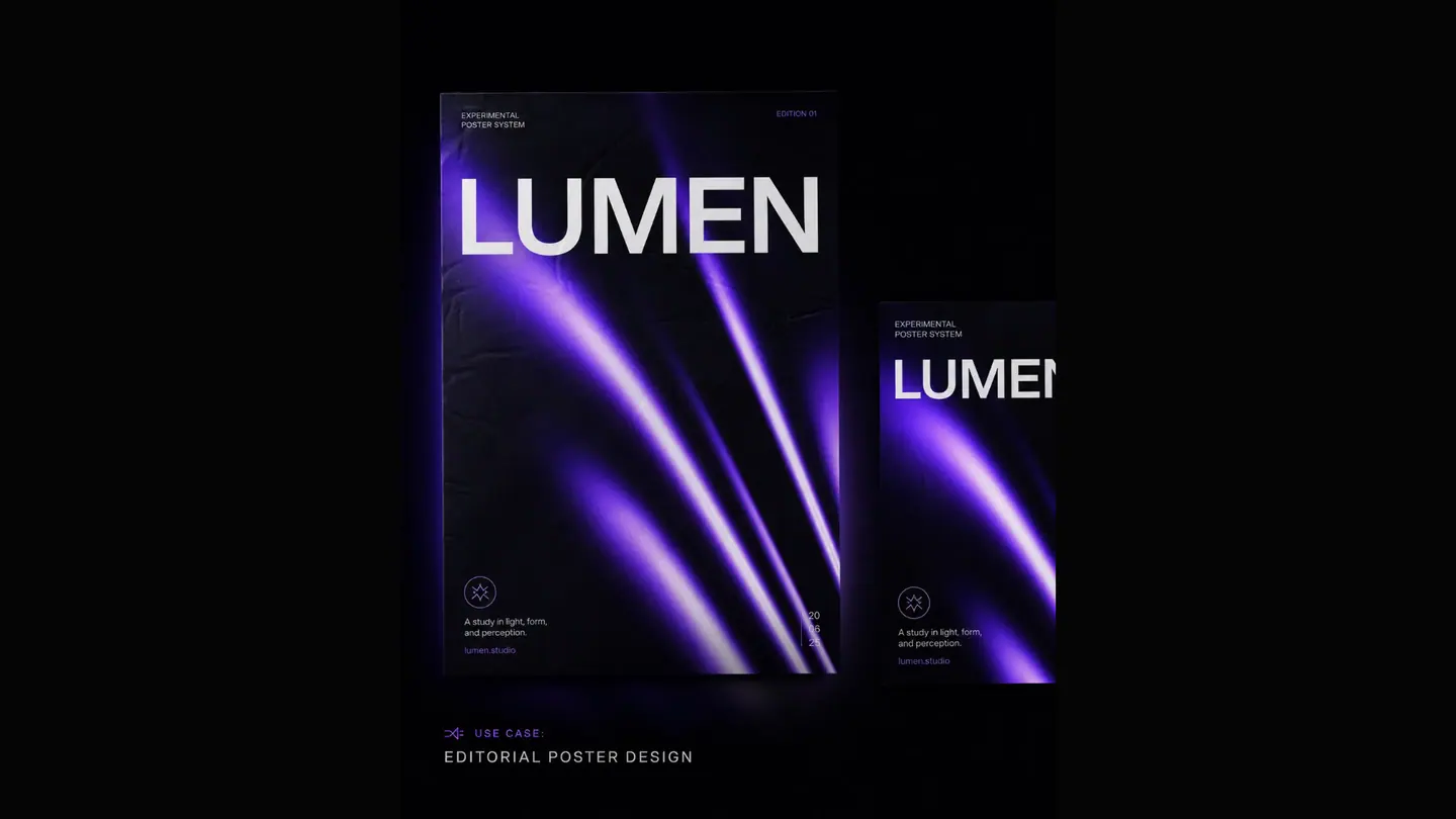 Editorial poster concept study using a Signature Light Fields preview