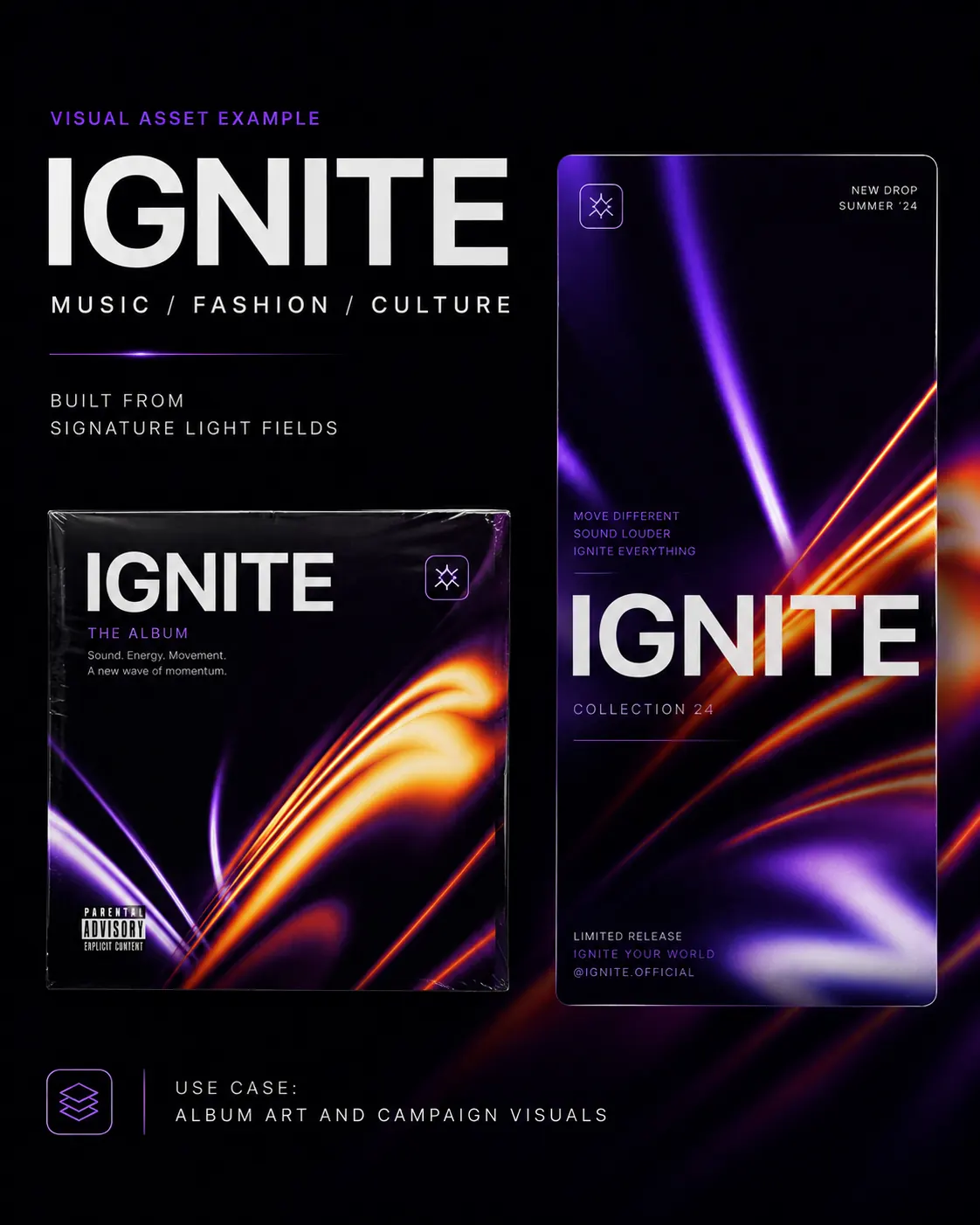 Signature Light Fields used in an album campaign example