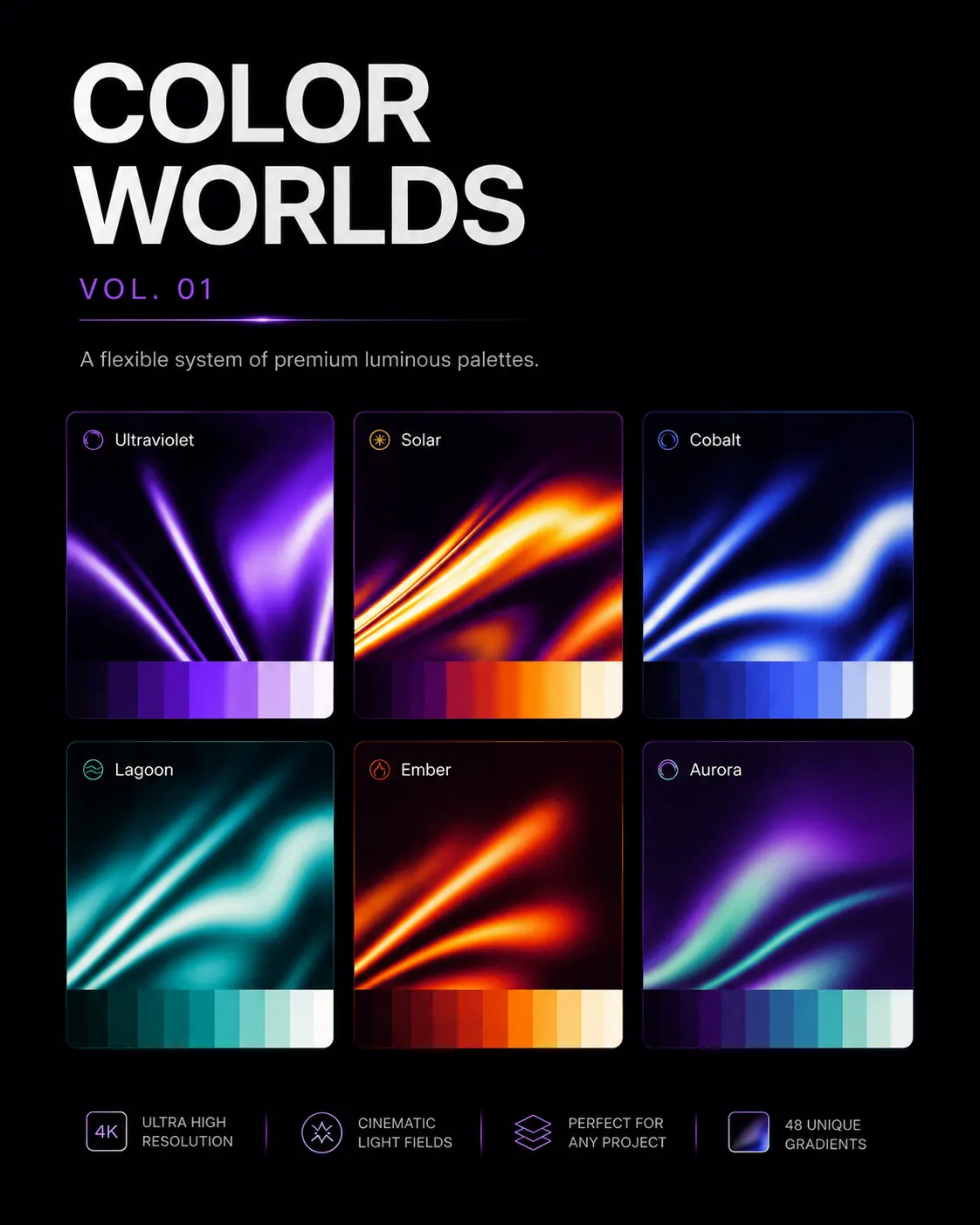 The distinct color worlds included in Signature Light Fields