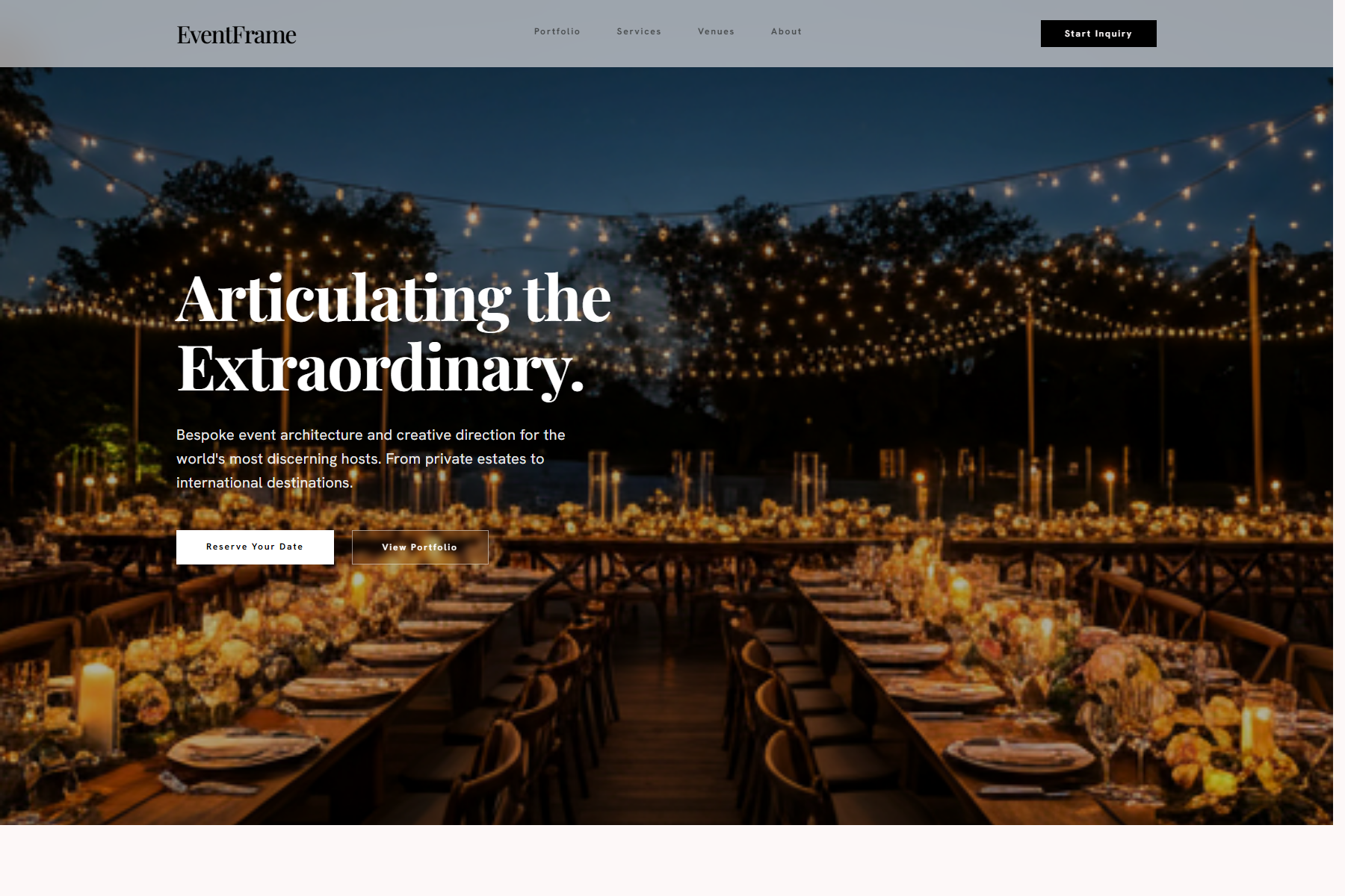 EventFrame website template screenshot