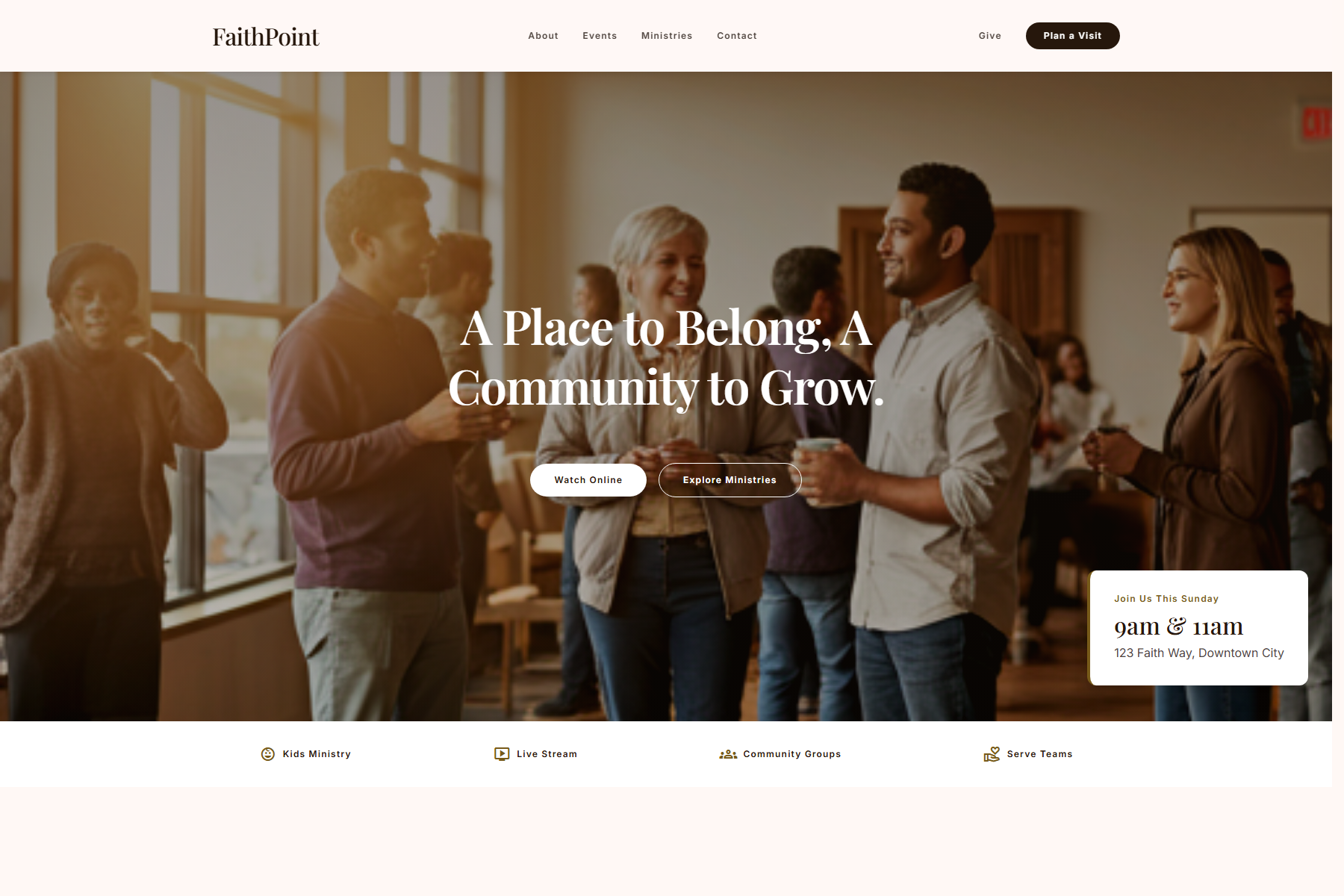 FaithPoint website template screenshot