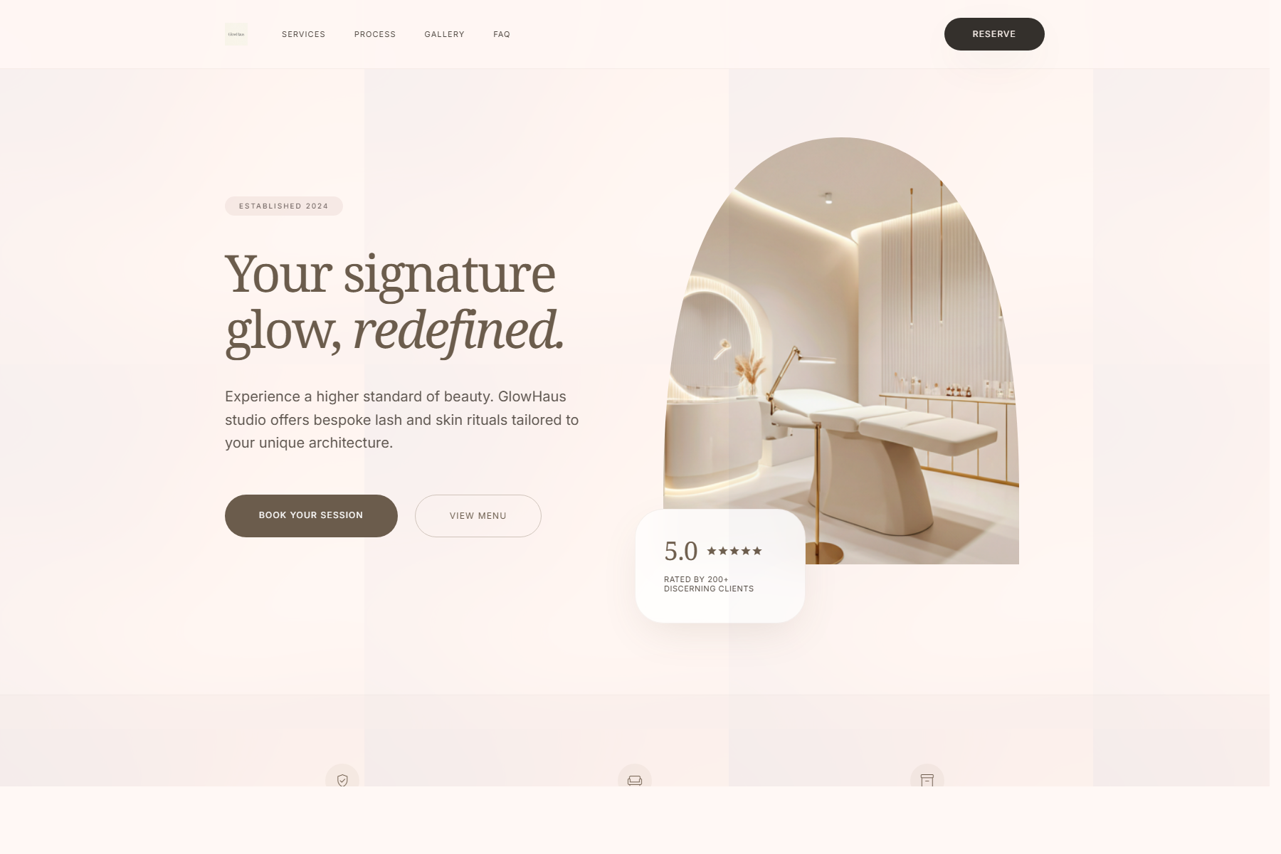GlowHaus website template screenshot