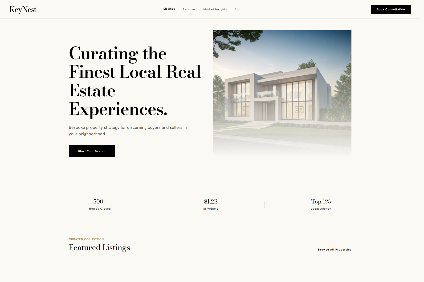 KeyNest website template screenshot