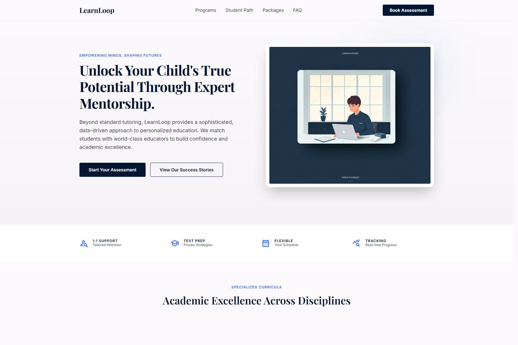 LearnLoop website template screenshot