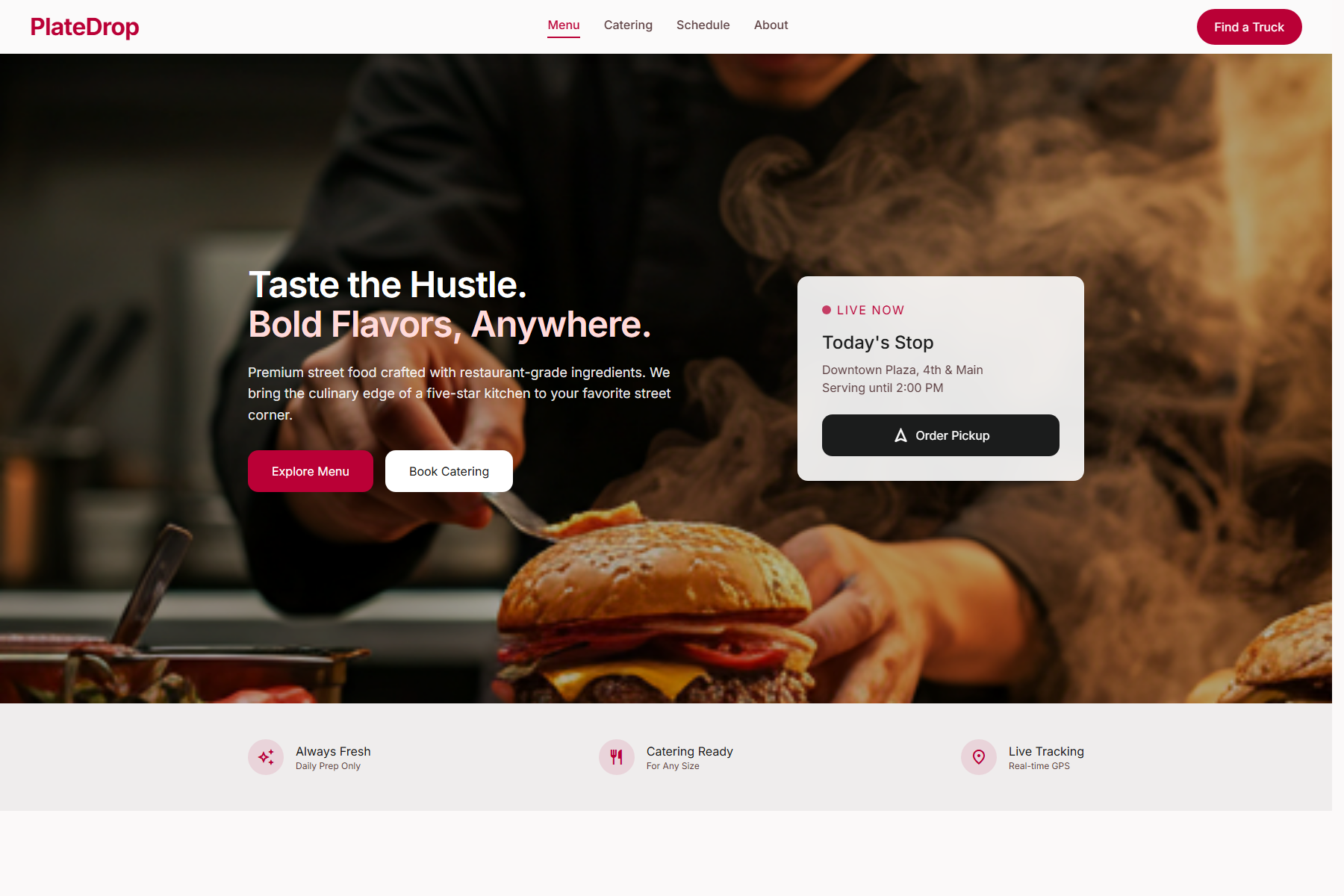 PlateDrop website template screenshot