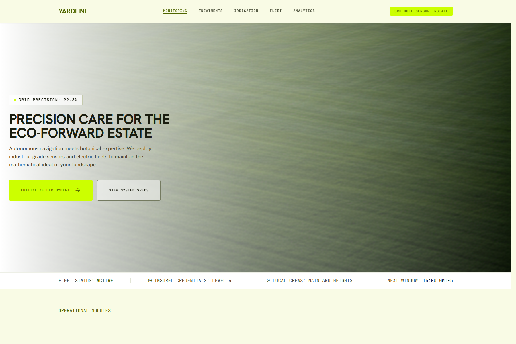 Yardline website template screenshot