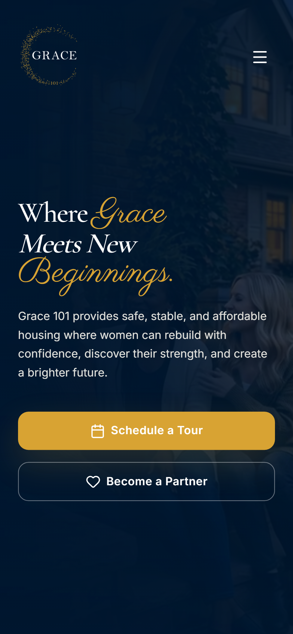 Grace 101 mobile hero screen
