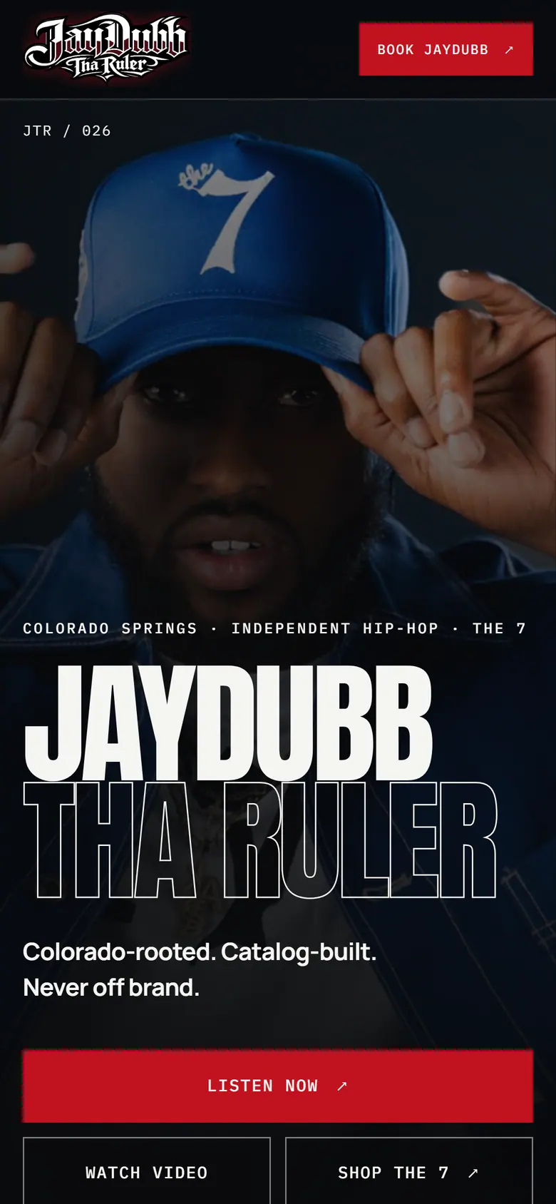 JayDubb Tha Ruler mobile interface